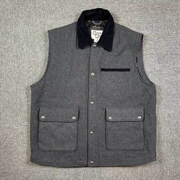 Cripple Creek Men's Western Cowboy Wool Blend Insulated Vest Grey Size 3XL - Picture 1 of 7